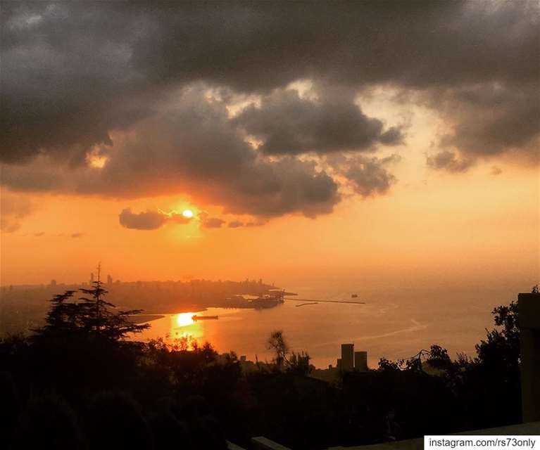  sunset over  Rabieh  peaceful  view while  people  revolution undergoing ...