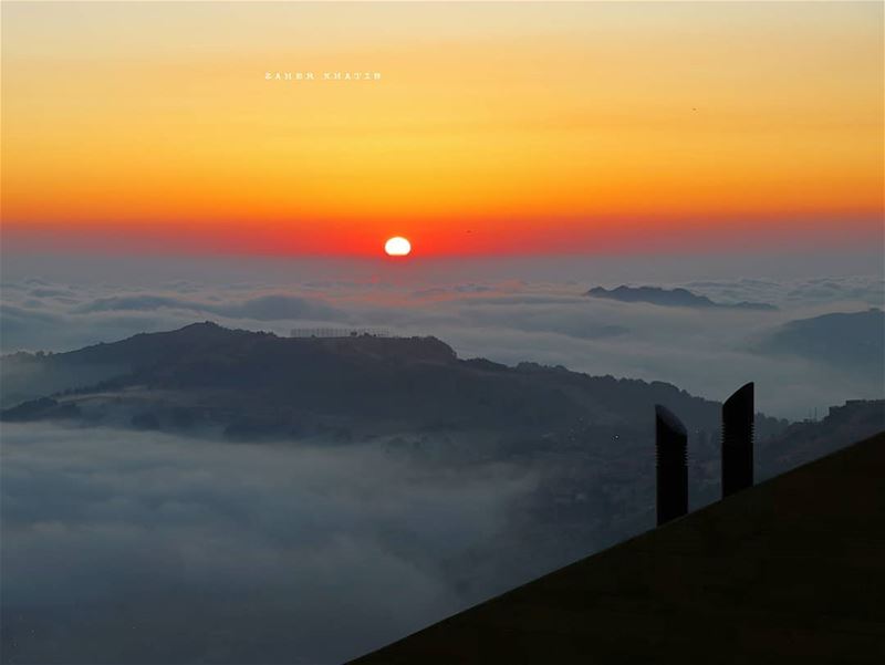 Sunset over the clouds.. From Faqra 🇱🇧 * livelovebeirut ptk_lebanon ... (Faqra Villlage)