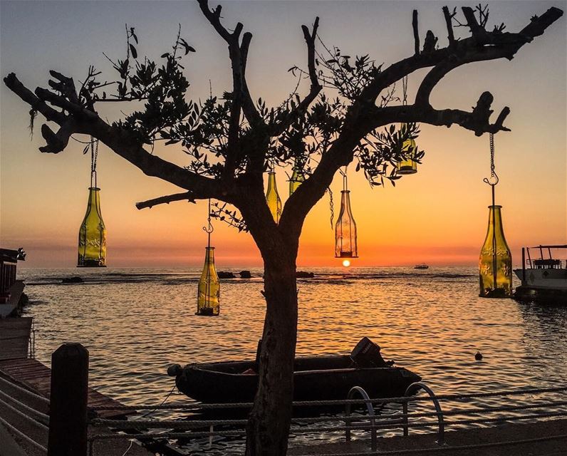 Sunset poured as a Drop of Light in the sea ✨💧🌅💧✨... (Byblos, Lebanon)