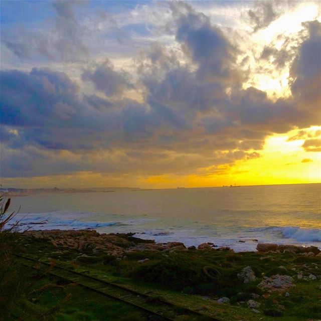  sunset  railway  sea sky clouds...