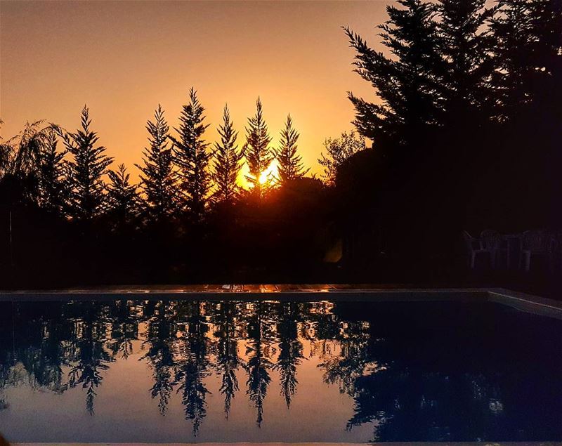 Sunset reflections  sunset  sunset_ig  pool  reflection  livelovelebanon ... (Brummana)