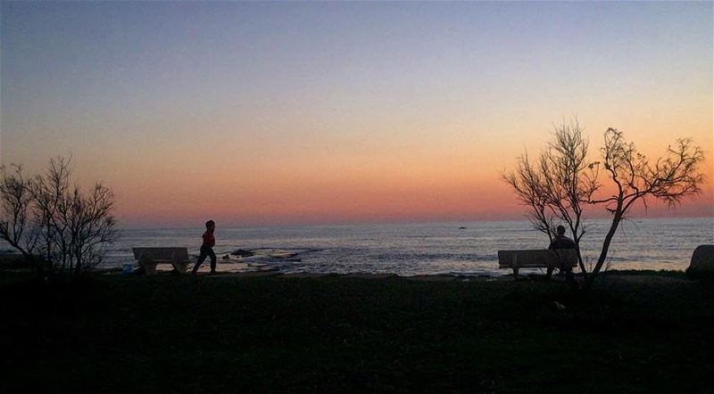  sunset sour tyre sea sky trees colorful beautiful lebanon southlebanon... (Al Kharab Beach)