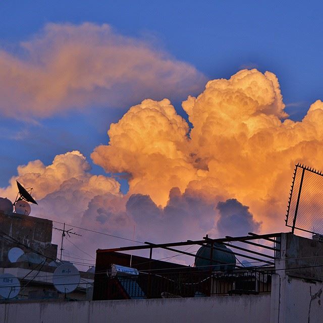 Sunset storm over my city today..Camera : nikon d3200.  nature  clouds ...