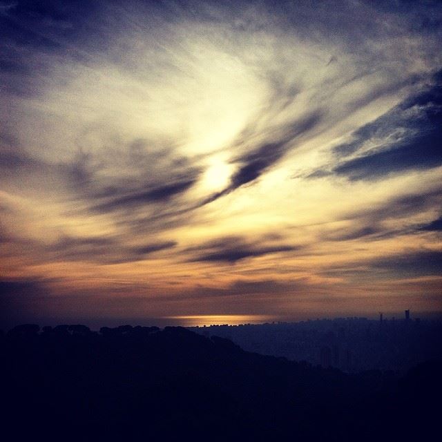  sunset  sun  sky  sea  clouds  view  Fanar  Beirut  Lebanon ...