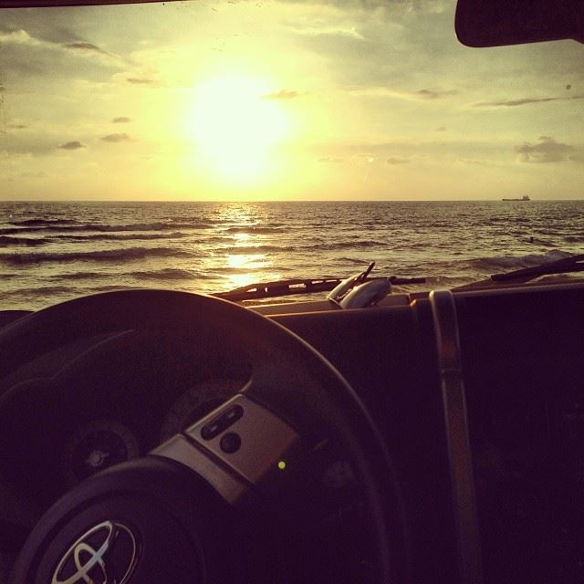  sunset wednesday sea toyota fj offroad beach waves sky  view relaxation ...