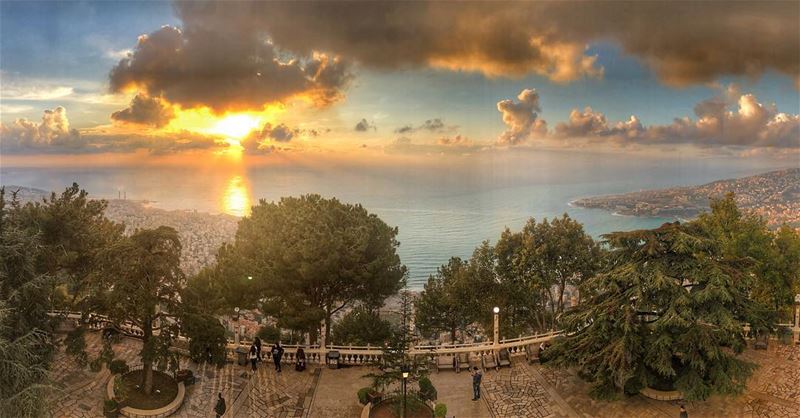  Sunset ; When magical moments happen! 🌅 lebanonpicks  natgeotravel ... (Our Lady of Lebanon)