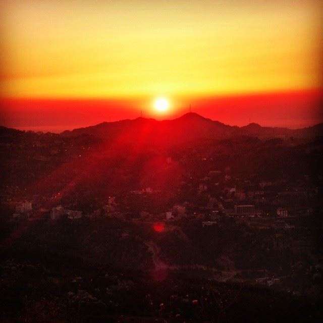  sunset  yellow  orange  sky  village  nature  Faraya  Lebanon ...
