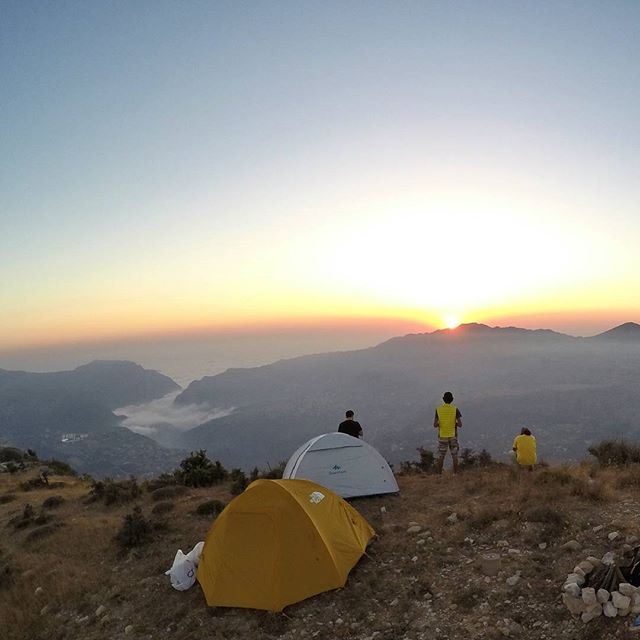 Sunsets are only properly perceived when you're camping with your friends.🌅 (Lebanon)