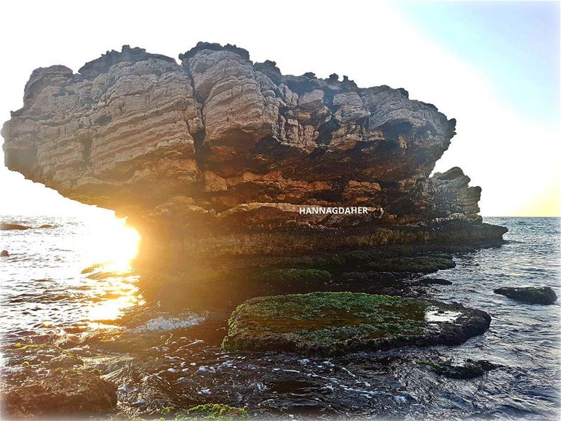  sunsets  sunset  rock  sea   lebanon  northlebanon  kfarabida ... (Kfar Abida)