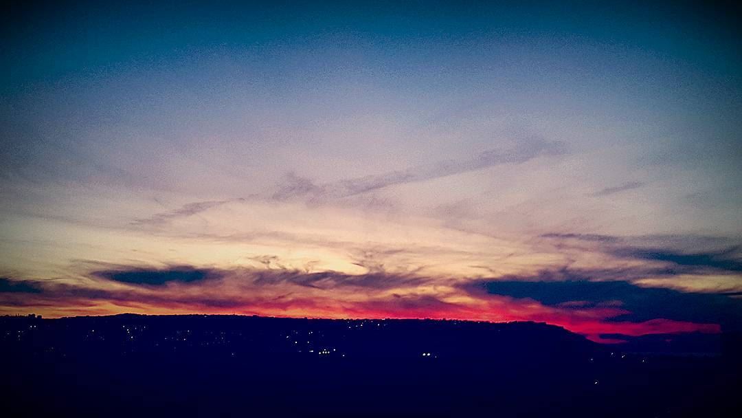  sunsets  sunsetsky  red  flames  night  lights  mountain  horizon  view ... (Mejdlaya - Haret Al Jdide)