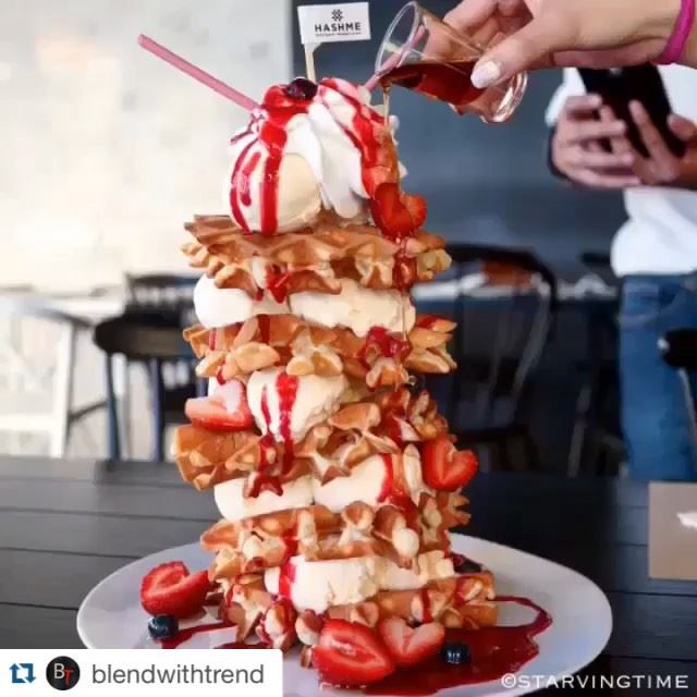 Super Layers Waffle Tower for hot Sunday well give you life ❤️❤️❤️❤️