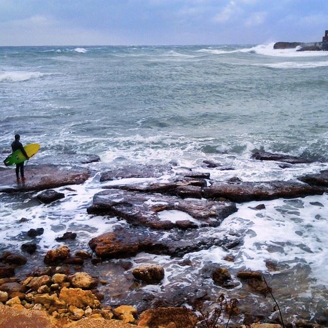 Surfing in this angry sea is not a good idea!  Batroun  liban  Phenicians...