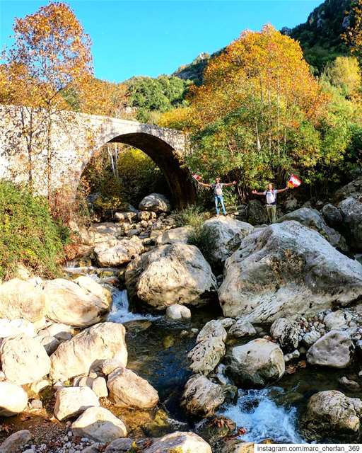 Take your  lebanese flag 🇱🇧 wherever you go 🙌 Hiking  Autumn ... (Wadi El Salib)