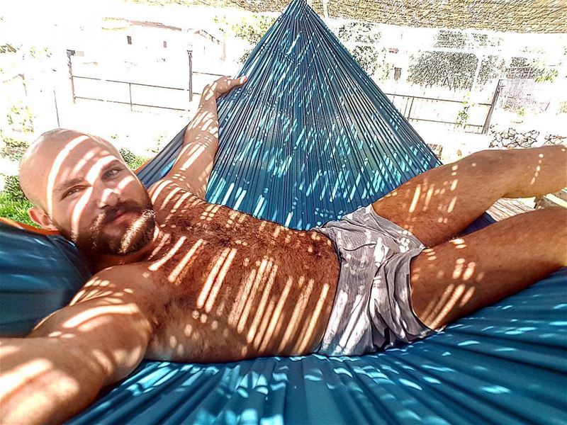 Tan lines sundayafternoon  sunnydays  summerboy  home  chill  hammock ... (Mazraat Et Teffâh, Liban-Nord, Lebanon)