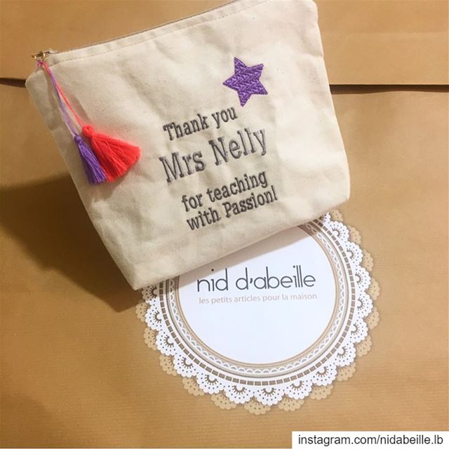 Teachers day 🎁 Write it on fabric by nid d'abeille  teacherstuff  pouches...