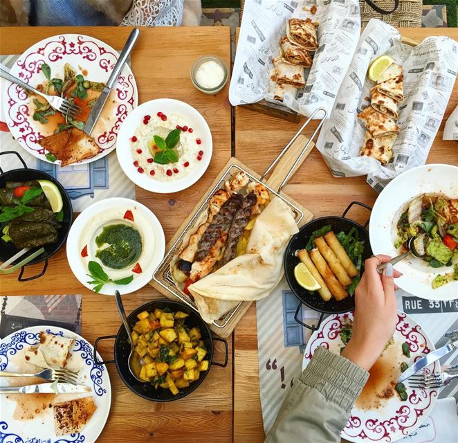 That awkward moment when your mom forces you to eat fattoush before the...