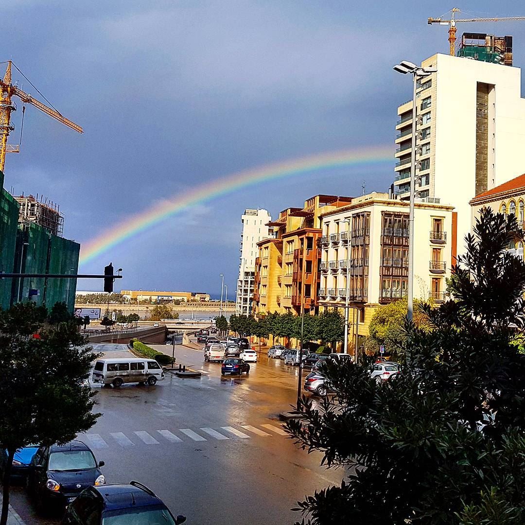 That kind of rainbow waving goodbye for the last day of this year ❤❤... (Downtown, Beirut, Lebanon)