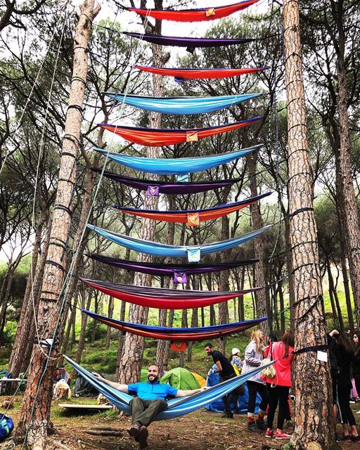 The 12 floor hammock tower of Lebanon🗼 camping  hammock ... (Beit Meri, Mont-Liban, Lebanon)