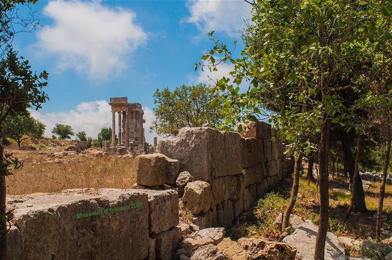 The almost unique temple-alter from the Roman era at  al-Machnaqa. The... (El Machnaka, Mont-Liban, Lebanon)