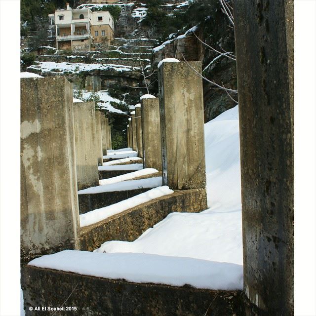 The amazing jezzine  jezzine  snow  perspective   winter  lines ... (Jezzîne, Al Janub, Lebanon)