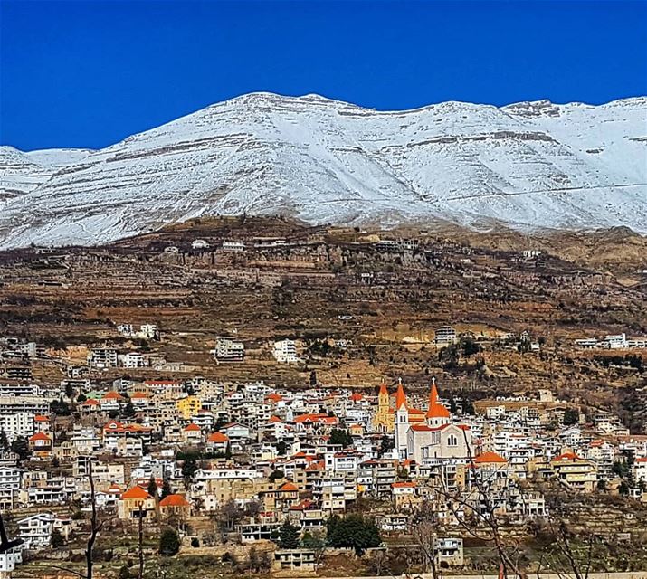 The beautiful village of Bcharre and majestic cedar mountains  bcharre ... (Bsharri, Cedars)