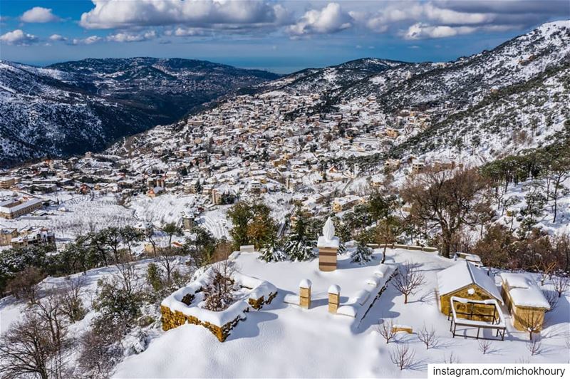 The beauty of my Hometown .... Lebanon  fromwhereidrone  AboveLebanon ... (Baskinta, Lebanon)