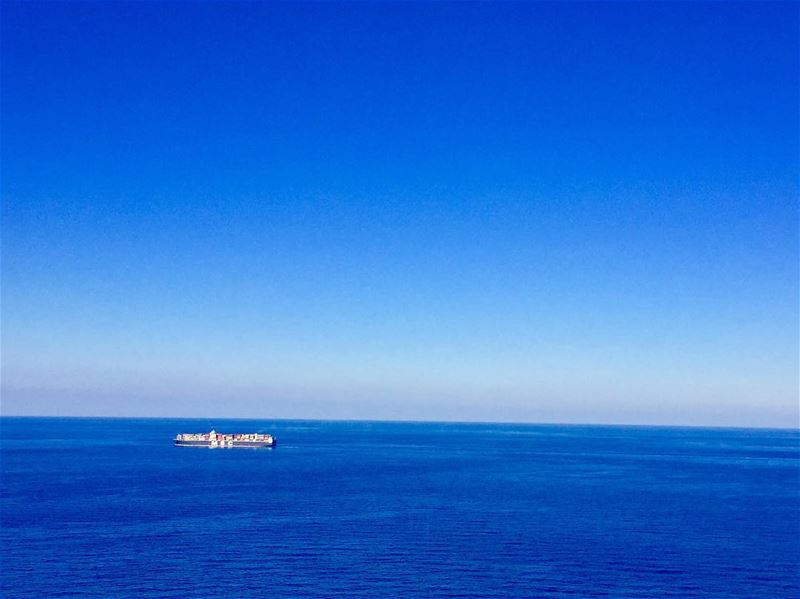 The big blue!... mediterraneansea  bluesky  seaview  bluesea ... (Beirut, Lebanon)