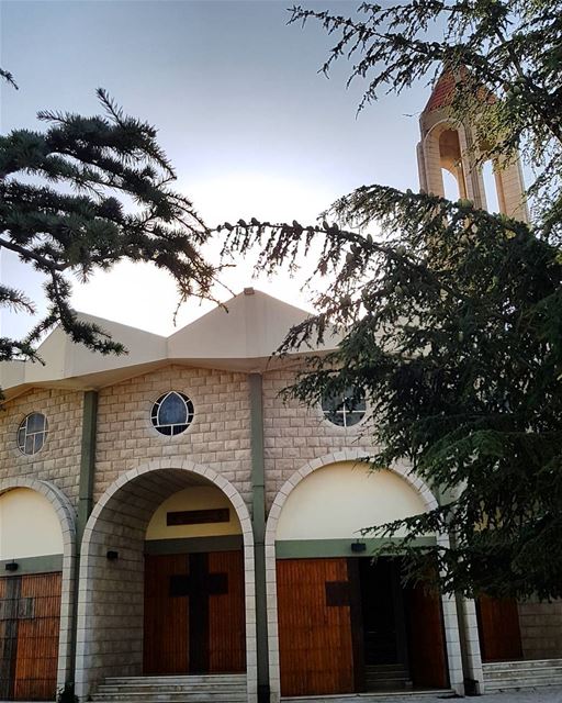 The Church of Saint Charbel in Lebanon.  latergram  trees  saintcharbel ... (Mazar Saint Charbel-Annaya)