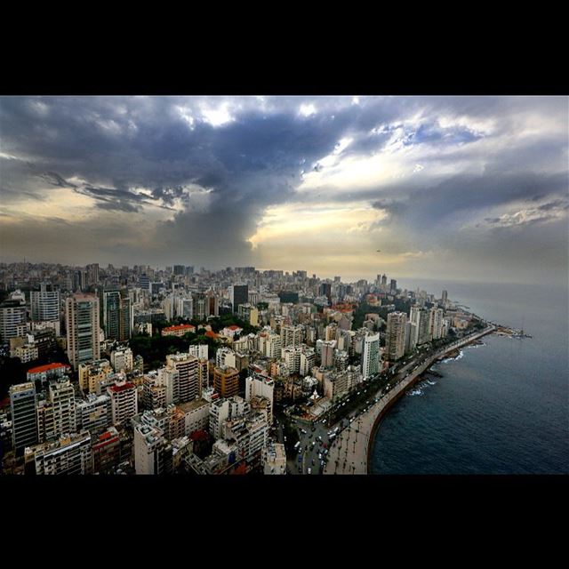 The city of Beirut under thick clouds in Lebanon, Monday, Nov. 16, 2015. ...
