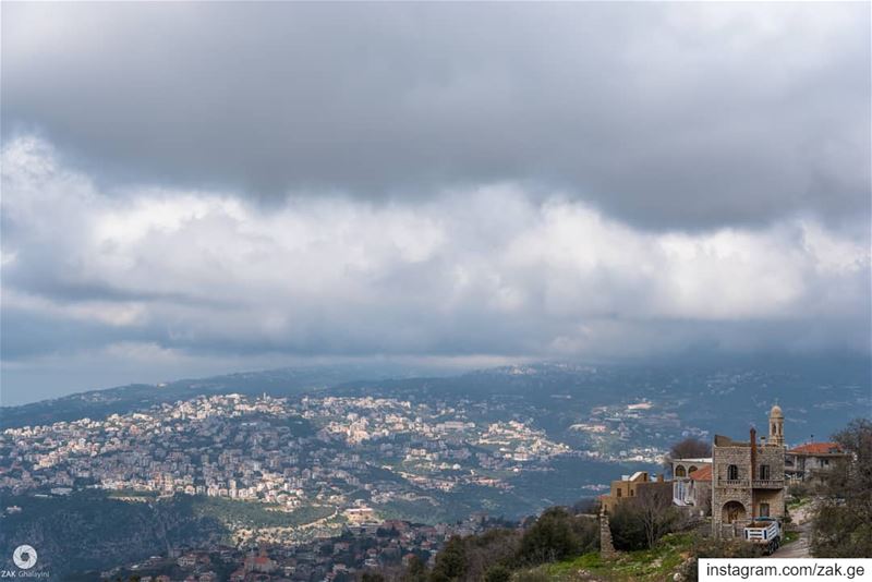 The clouds and the view. trees  treeworld  tree  clouds  cloud  sky ... (Lebanon)