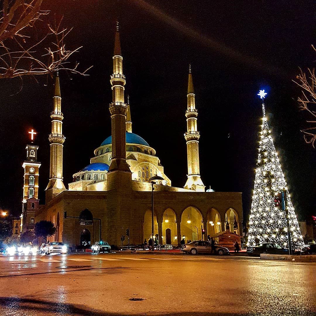 The cross, the mosque and the  Christmas tree. Part II... Lebanon  xmas... (Downtown Beirut)