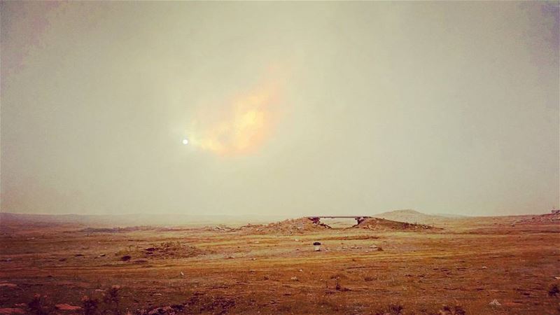 The desert sun.  insta_lebanon  live_lebanon  desert  cloudy  love ... (Falougha, Mont-Liban, Lebanon)
