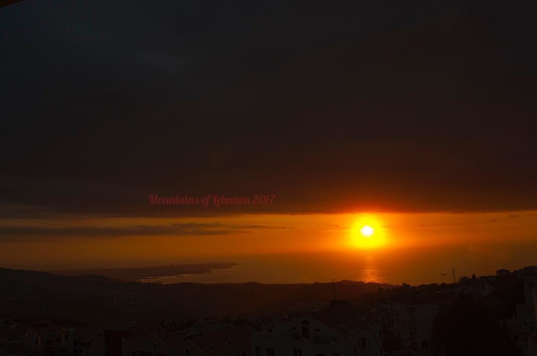 The First Brilliant Fall Sunset of the season! one day after fall equinox : (Balloûné, Mont-Liban, Lebanon)