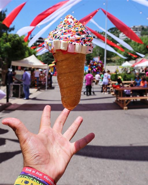 The flying cone !!! 🍦 @soukelakel @pinkbeirut • lebanon  food ... (Souk el Akel)