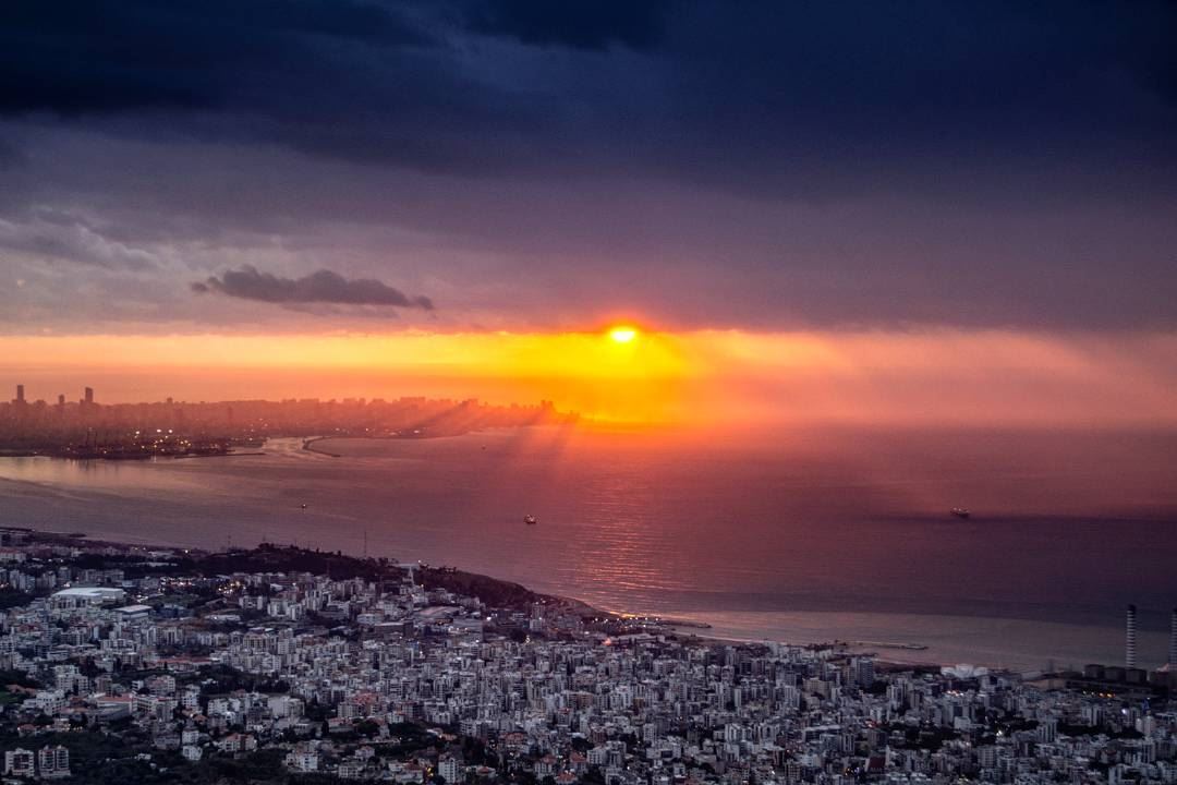 The golden hour | Beirut and Jounieh at the last moments of Sun after the... (Harisa, Mont-Liban, Lebanon)
