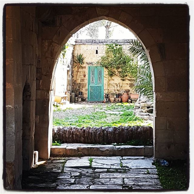 The green door inside the palace of Baadaran  tourlebanon  tourleb ... (Baadarâne, Mont-Liban, Lebanon)