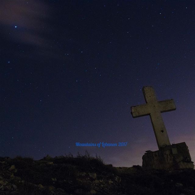 The Lyrids Meteor shower observed April 22-23 from near the Laqlouq Cross... (El Laqloûq, Mont-Liban, Lebanon)