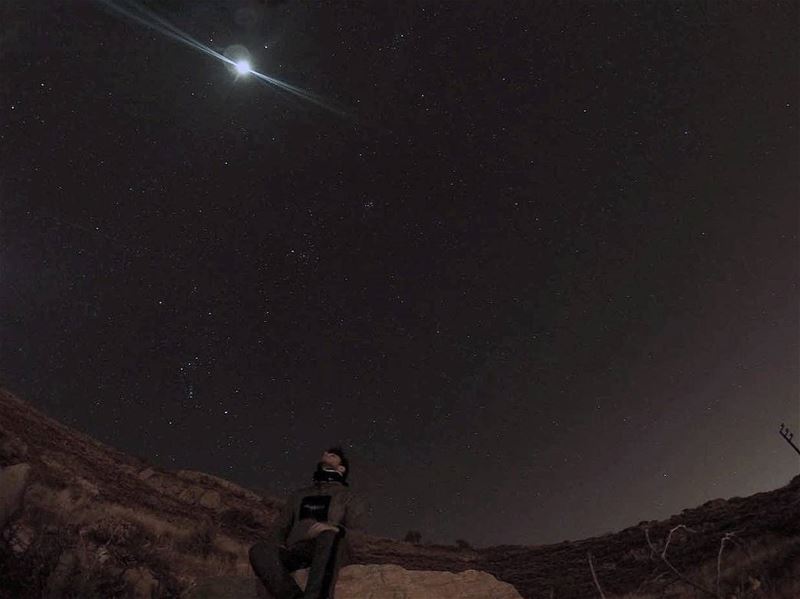 the night's black spell is a beaming star 🌠❇  naturephotography ... (Tannourine)