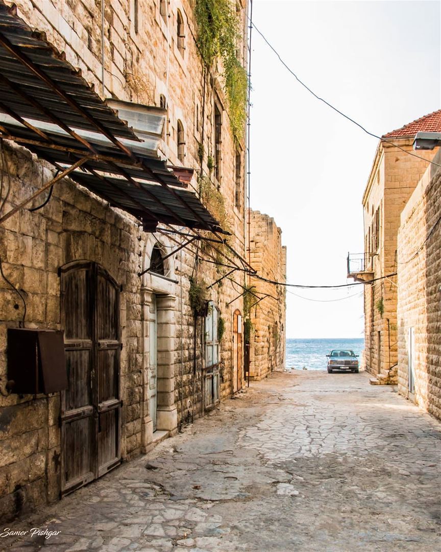 The old Alley beside the sea.Jounieh - Lebanon... village  house ...