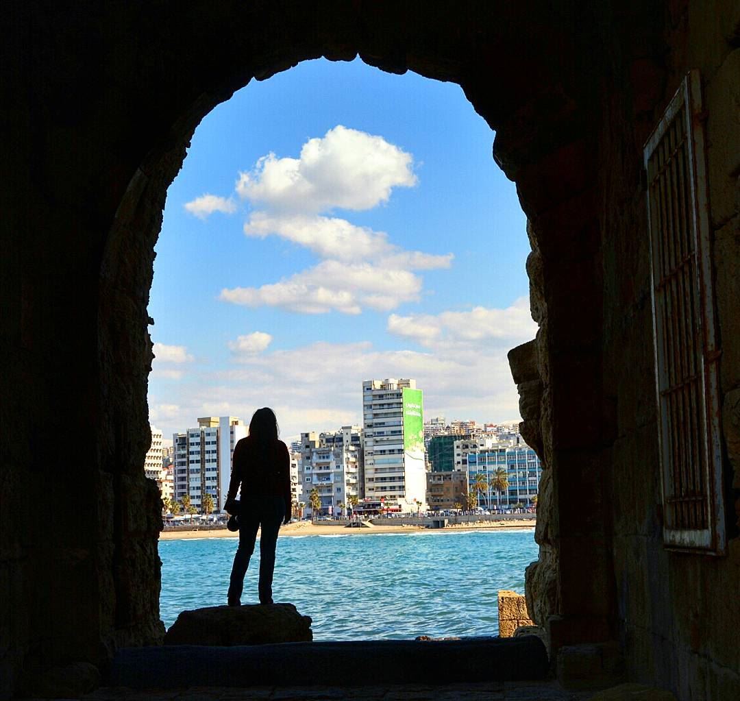 The past and the present❤❤❤ ruins   clouds  shadow  beautifulday   view ... (Saida The Sea Castle)