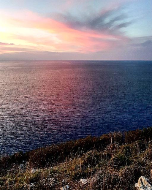 The pink sunset.  lebanon  northlebanon  pink  sunset  instalebanon ... (Hamat)