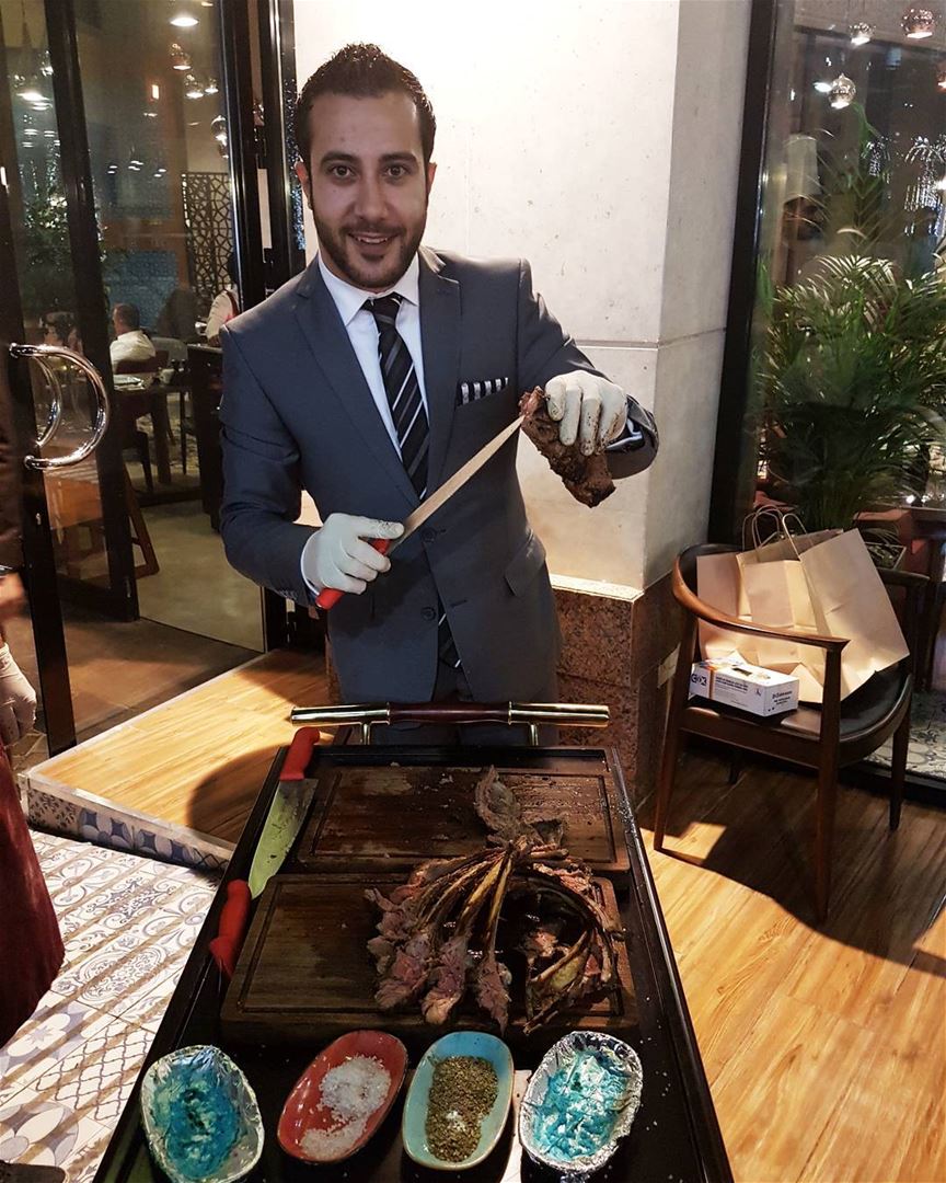 The pleasure cutting the meat @thebosporus  pleasure  beautiful  meat ... (Bosporus Turkish Restaurant Wafi Mall)
