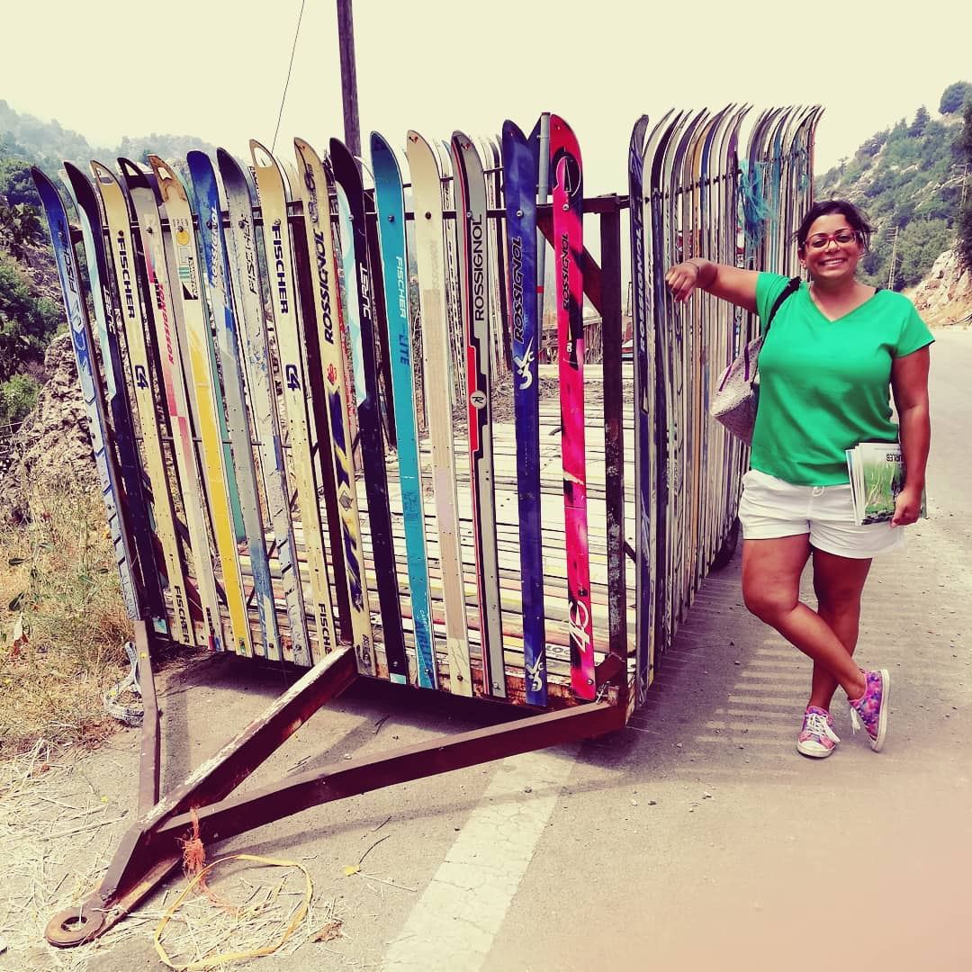 The power of upcycling. What to do with your old skis ? tourleb ... (Ehmej, Mont-Liban, Lebanon)