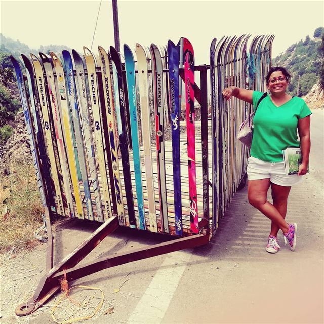 The power of upcycling. What to do with your old skis ? tourleb ... (Ehmej, Mont-Liban, Lebanon)