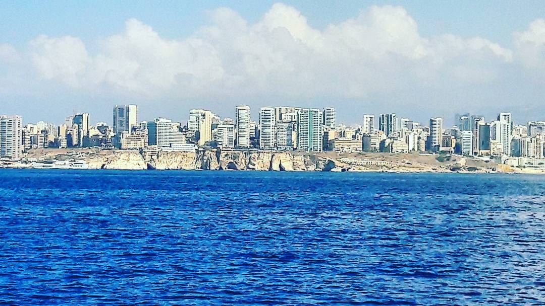 The Raouché area as seen from the open sea....impressive! Beirut 's main...