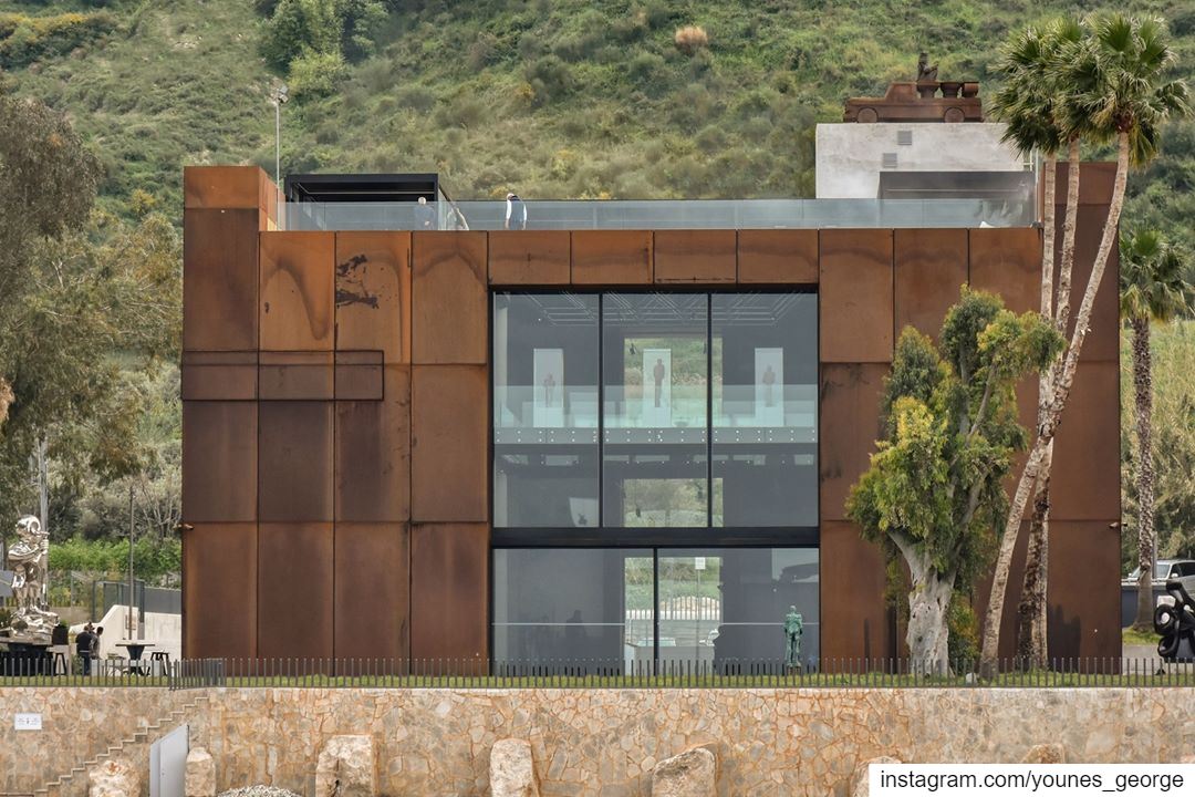 The rear side of the rust colored Nabu Museum in Chekka, North Lebanon...