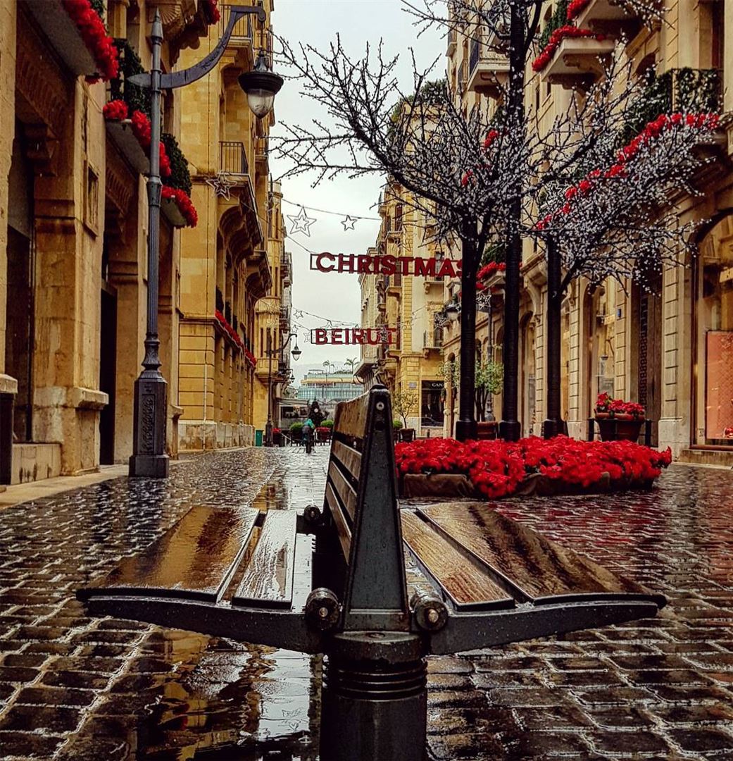 The Red got wet before goodbye..🌧🍃❄ beirut january happynewyear ... (Downtown Beirut)