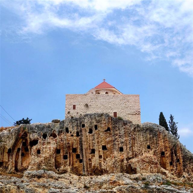 ⛪🙏 The red roofed church of  SaintJohn "al sheer" (in Amyoun ... (Amioun El Koura)