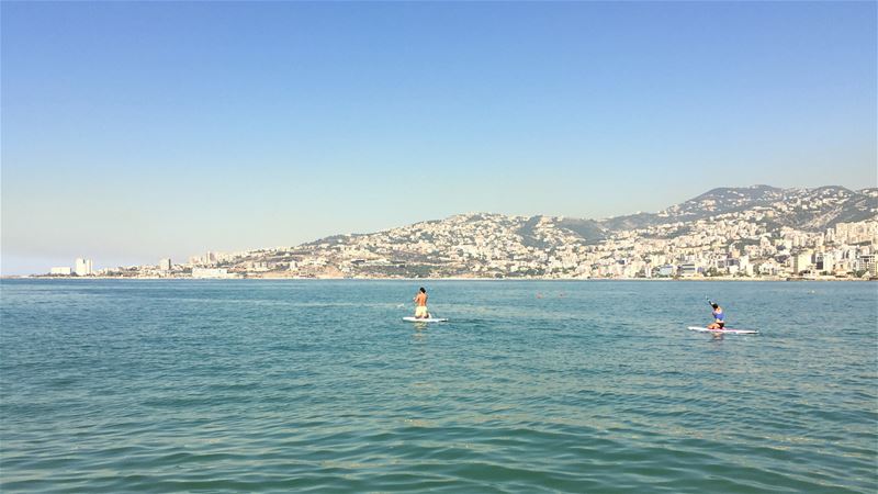 The sea is all yours! 😍... jounieh  bay  fun  sun  sea  sup  standup ... (Surf Shack Lebanon)