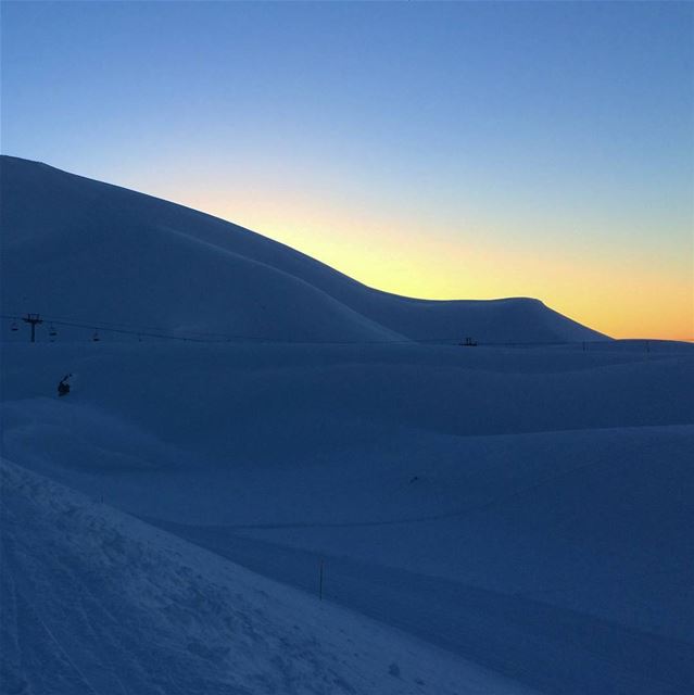 The sky broke like an egg into full sunset and the snow caught fire 🔥..... (Kfardebian)